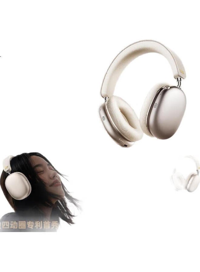 iKF Mars Dual-Driver Patented Headband Active Noise Cancelling Bluetooth Headphones Wireless Wired Gaming Headset With Head Tracking Dual Gold Standard Certification Music Sports Starlight White - Image 3