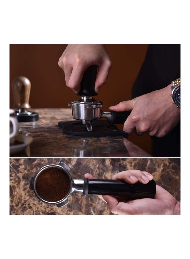 إسكدنيا أداة دك القهوة بتصميم مسطح بمقبض من الألومنيوم أسود/فضي 51مم - Image 3