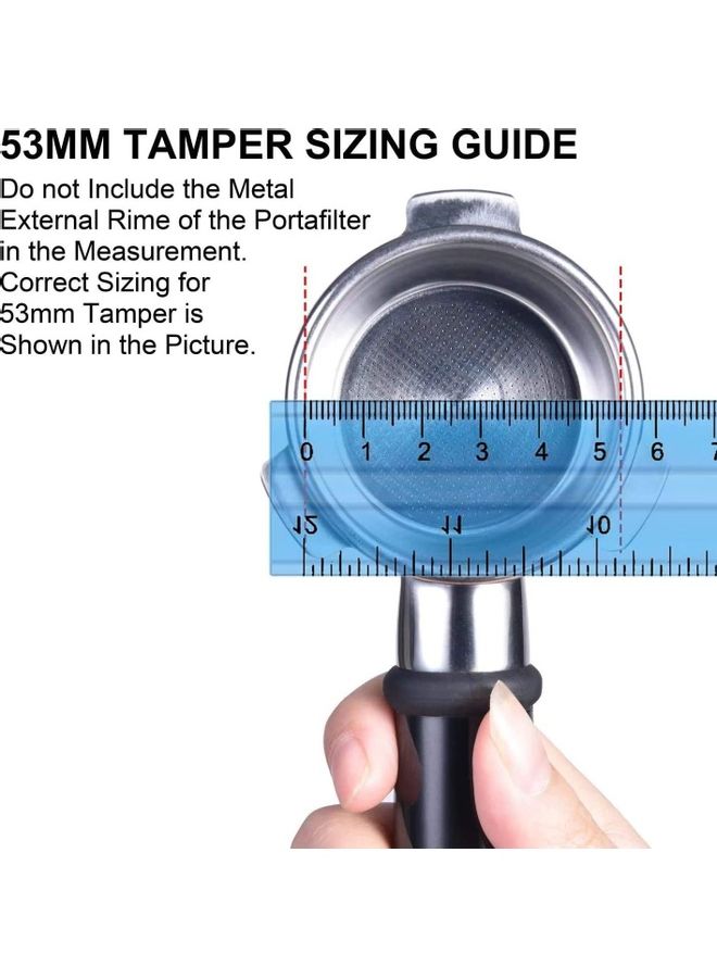 إسكدنيا أداة دك القهوة بتصميم مسطح بمقبض من الألومنيوم أسود/فضي 51مم - Image 4