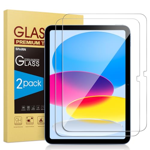 SPARIN Screen Protector for iPad 11th 10th Generation (iPad A16 11-inch 2025/10.9 inch 2022), 2 Pack Tempered Glass for iPad 11/10 Gen, Case Friendly, Anti-Scratch, Touch Sensitive - Image 1