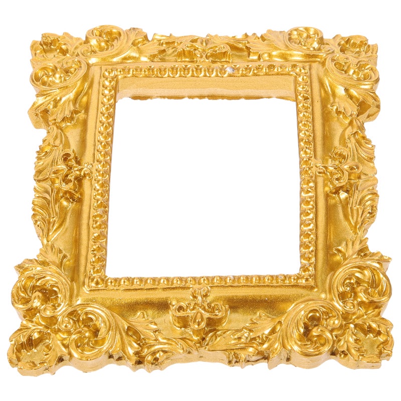 Retro Resin Picture Frame Golden Mini Photo Frame Desktop Ornament Photo Prop for Bedroom - Image 1