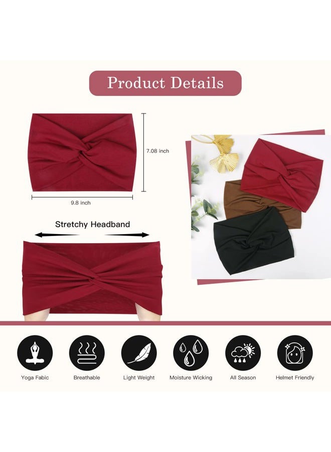 Tobeffect Wide Headbands for Women, 7'' Extra Large Turban Headband Boho Cloth Hairband Colorful Hair Twisted Knot Accessories, 6 Pack - Image 2