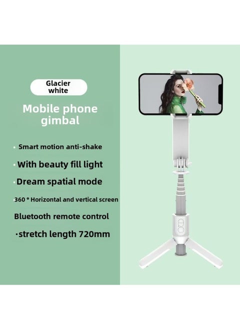 Q18 L09 Mobile Phone Gimbal Stabilizer Bluetooth Selfie Stick Light Follow-up Live Tripod-Color:L09 [white]