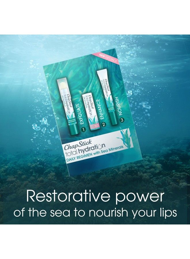 chapstick Total Hydration Sea Minerals Gift Pack With Moisturizing Lip Exfoliator Overnight Lip Moisturizer And Tinted Lip Balm Pack Of 3 - Image 3