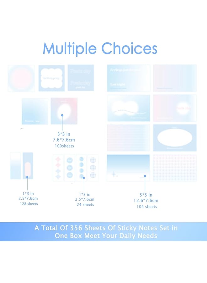 erorex Multi Functional Gradient Index Cards And Holder Message Memos Unique Colors 3X5 Heavy Study Cards Note Cards Punched For School Learning Office And Home Uses Blue - Image 3