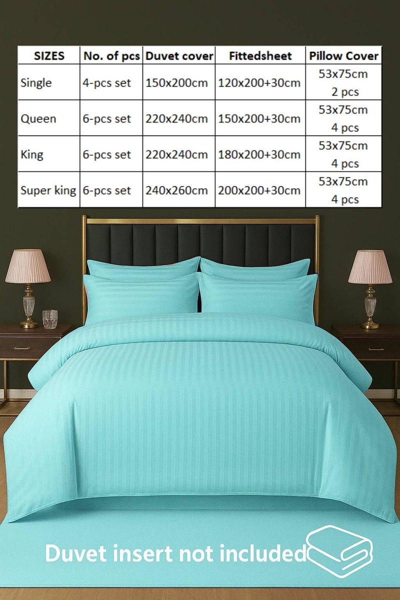 ماكسكون طقم غطاء لحاف من 6 قطع - مقاس سوبر كينج، يتضمن غطاء لحاف واحد (240×260 سم)، شرشف واحد (200×200+30 سم)، 4 أغطية وسائد (53×75 سم)، اللون أزرق سماوي - Image 4