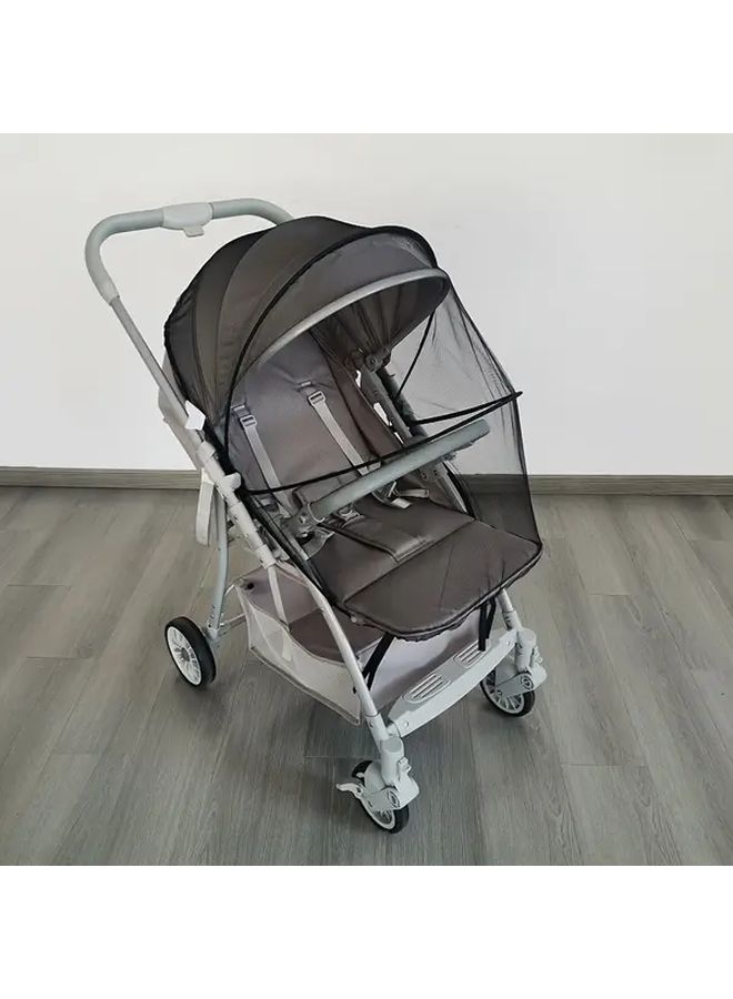 Double Mosquito Net Black Full Coverage Breathable Sunscreen For Stroller Bassinet Car Seat - Image 4