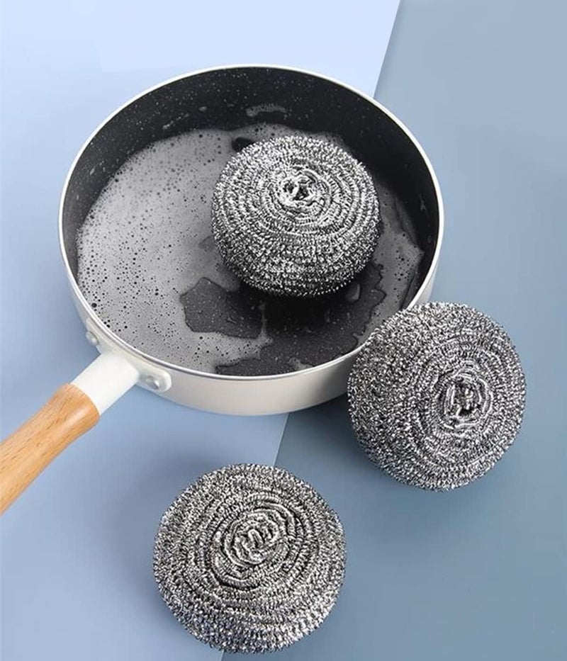 Docduet 6Pcs Steel Wool Scrubbers - Flexible Scrubber Pads for Cleaning Dishes, Pots, Pans, Grills and Sinks - Image 2