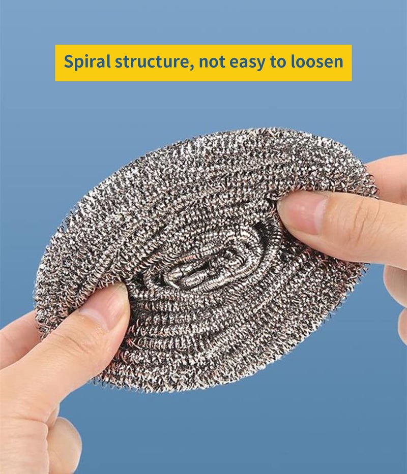 Docduet 6Pcs Steel Wool Scrubbers - Flexible Scrubber Pads for Cleaning Dishes, Pots, Pans, Grills and Sinks - Image 3