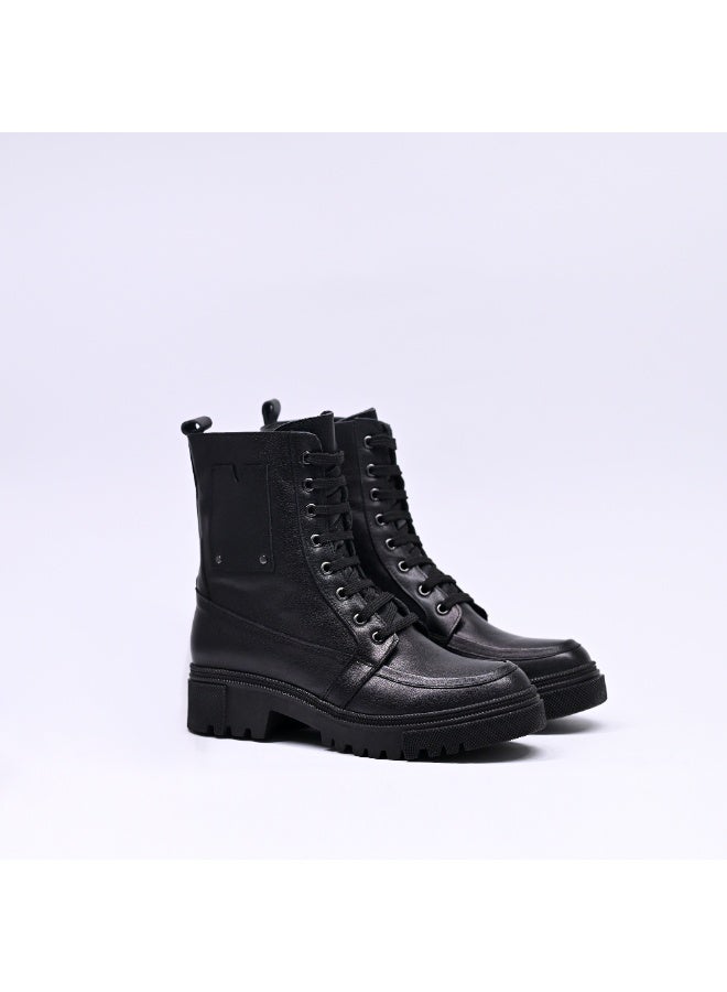 Levent Genuine Leather Half Boot For Women - Black - Image 1