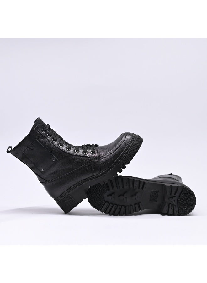 Levent Genuine Leather Half Boot For Women - Black - Image 4