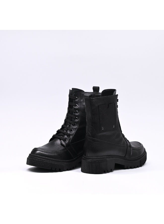 Levent Genuine Leather Half Boot For Women - Black - Image 3