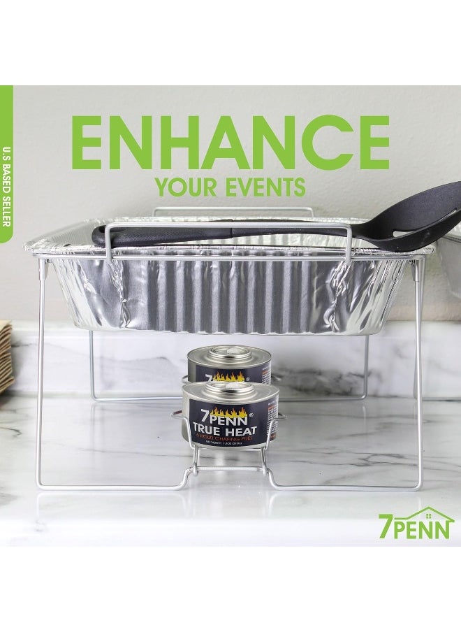 7Penn - Buffet Food Warmers For Parties, 12 Pack - 6 Hour Chafing Dish Fuel Cans Catering Food Warmers Buffet Heating Food Warmer Party Canned Heat Burner With Bonus Lid Openers - Image 1