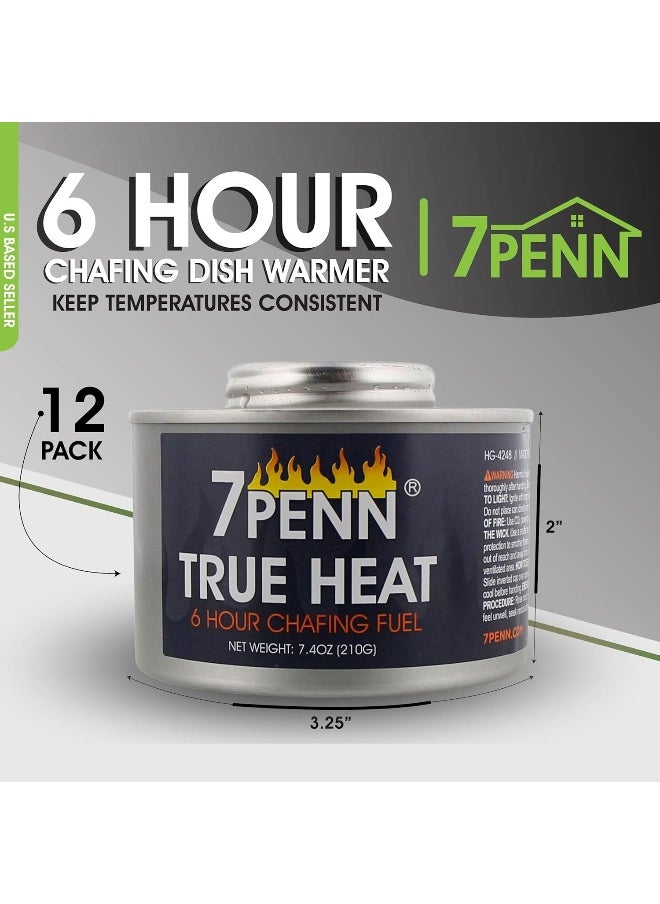 7Penn - Buffet Food Warmers For Parties, 12 Pack - 6 Hour Chafing Dish Fuel Cans Catering Food Warmers Buffet Heating Food Warmer Party Canned Heat Burner With Bonus Lid Openers - Image 1