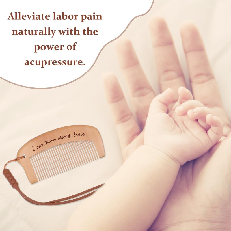 Ziliny 3 Pcs Engraved Wooden Birthing Comb - For Labor Pain Relief, Gift for Pregnant Women - Image 4