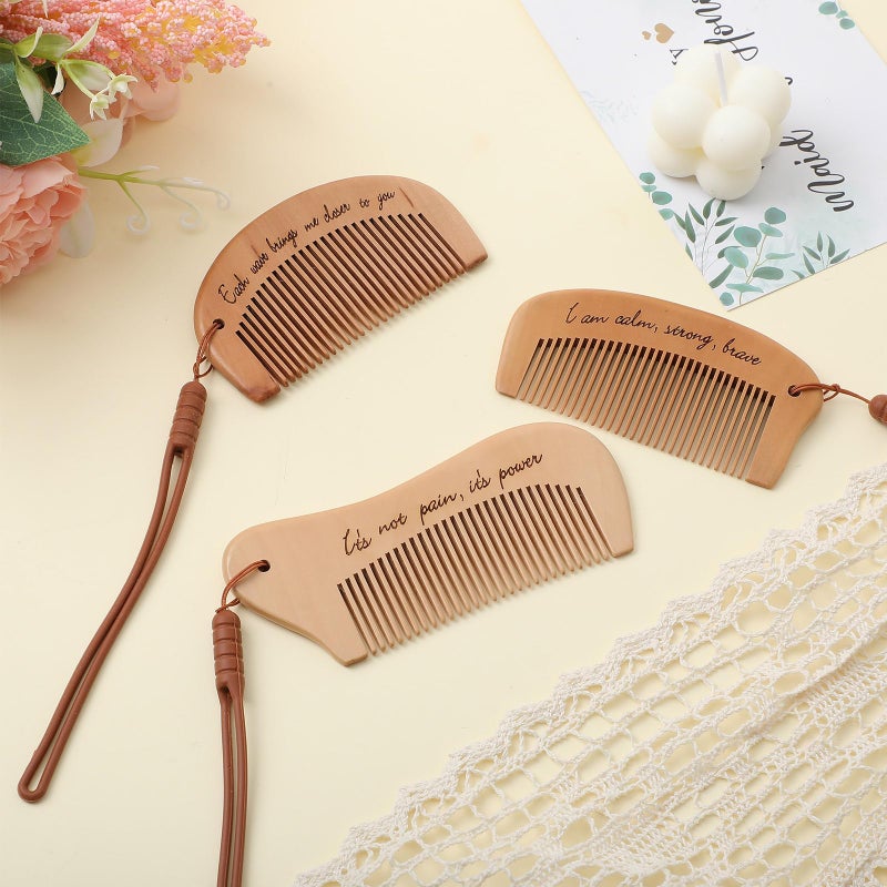 Ziliny 3 Pcs Engraved Wooden Birthing Comb - For Labor Pain Relief, Gift for Pregnant Women - Image 3