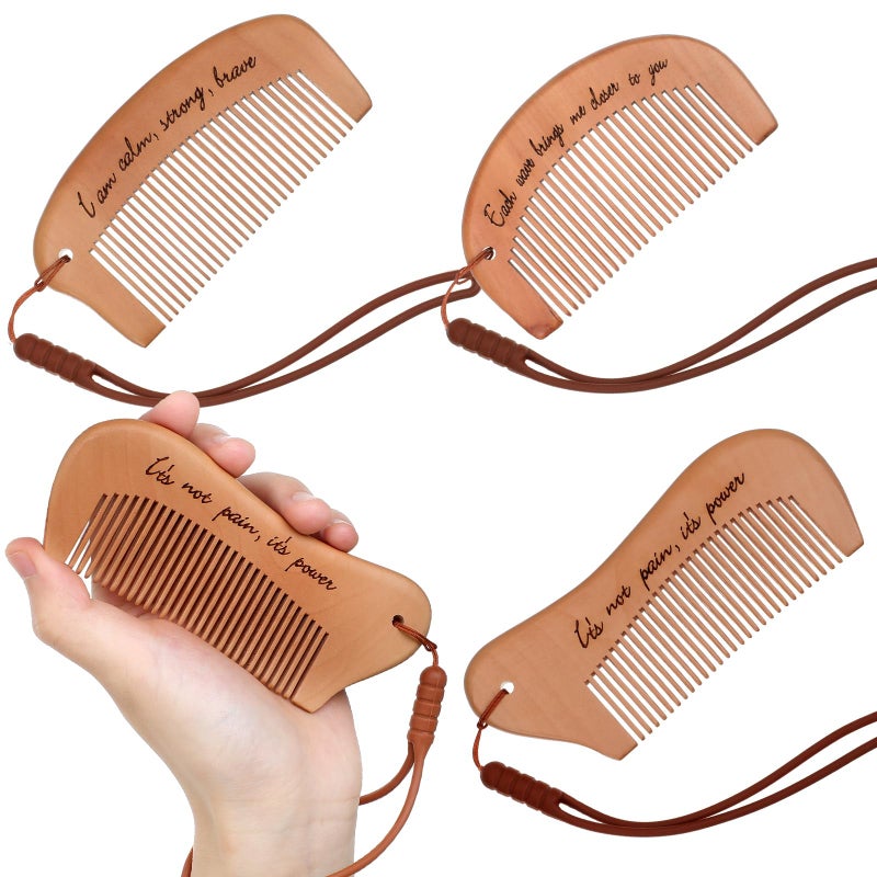 Ziliny 3 Pcs Engraved Wooden Birthing Comb - For Labor Pain Relief, Gift for Pregnant Women - Image 1