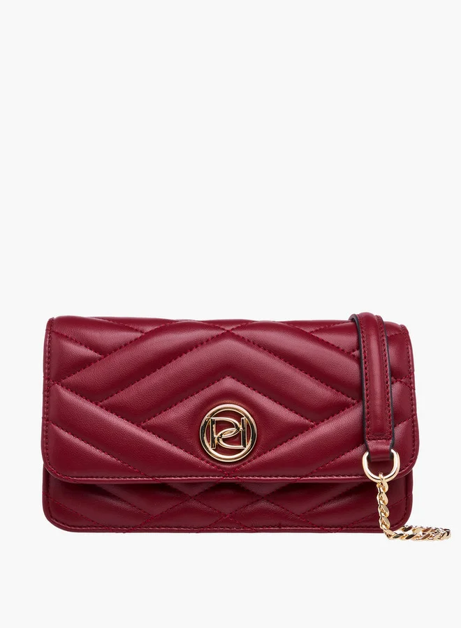 بابريكا Quilted Crossbody Bag with Button Closure