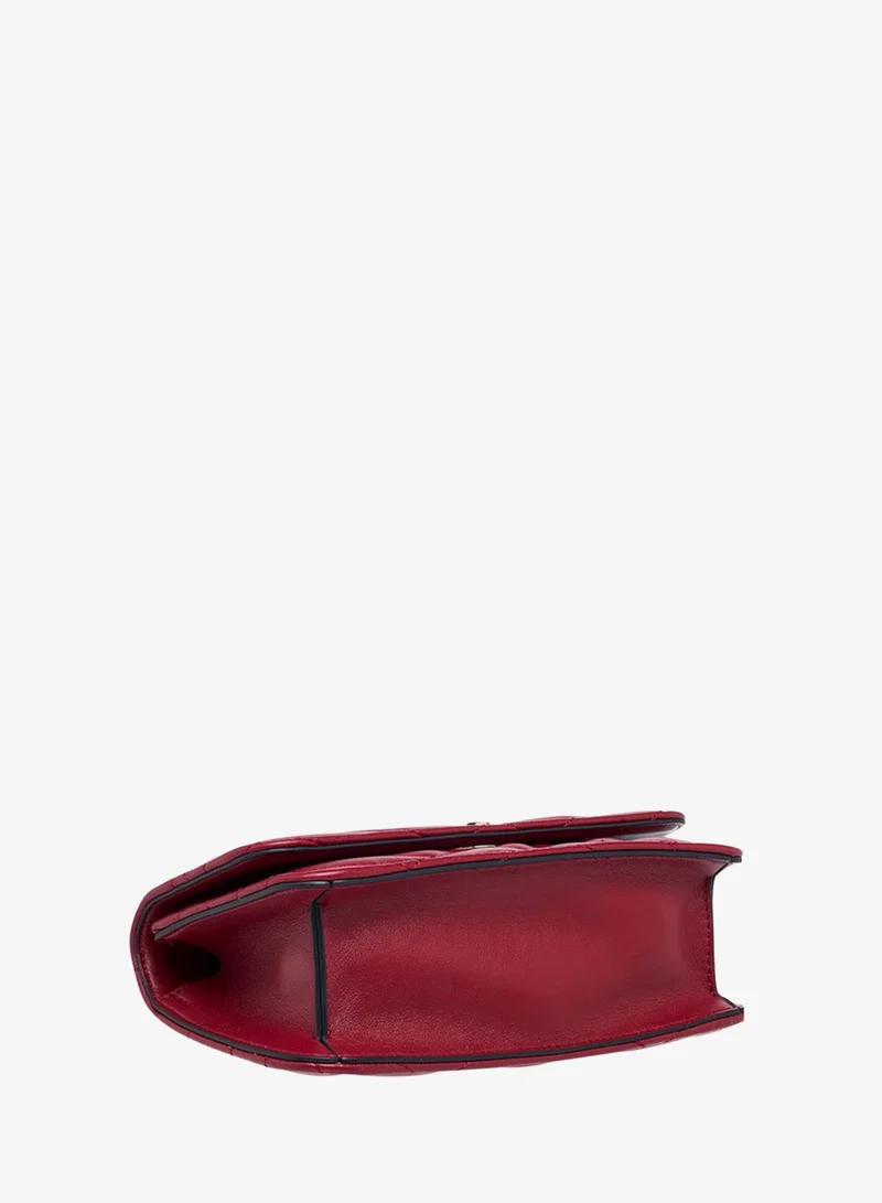 Paprika BURGUNDY Quilted Crossbody Bag with Button Closure for Women | Best Price UAE