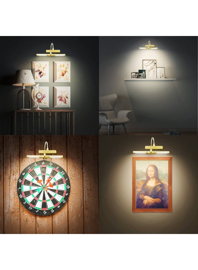 Biglight  Wireless Battery Powered Bright LED Picture Light with Remote Control 13 Inch Swivel Light Head with 3 Lighting Modes Dimmable Lamp for Painting Photo Portrait Art Picture Frame Gold  - Image 5
