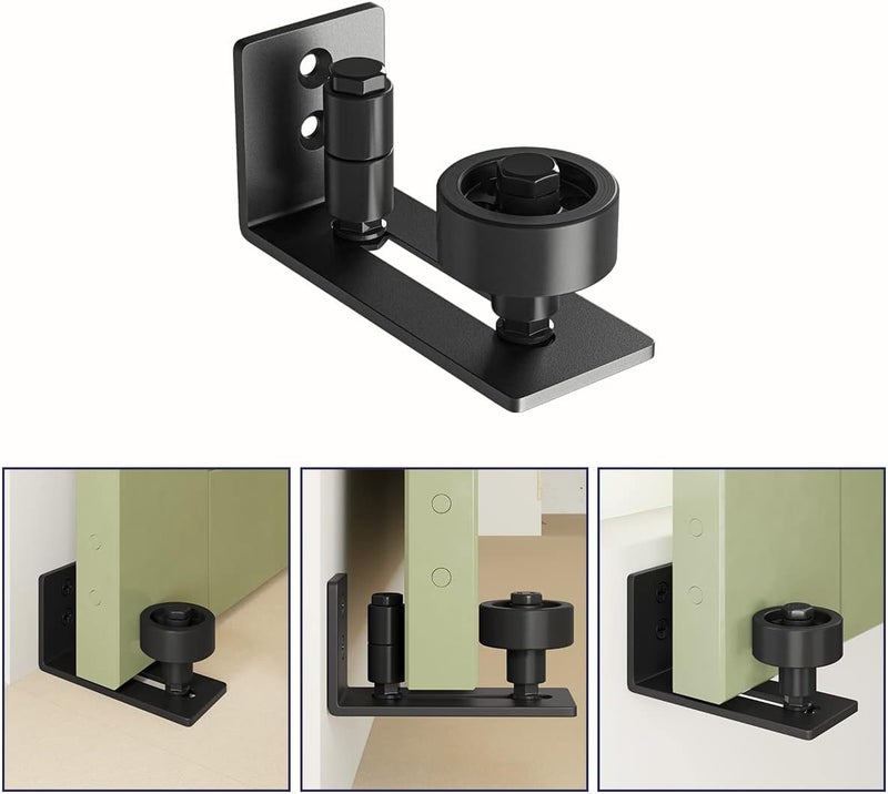 SMARTSTANDARD Sliding Barn Door Floor Guide for Bottom Adjustable Roller - 8 Setup Options for DIYers - Flush Design Bottom Flat Barn Door Floor Guide Stay Roller (Black) 1PCS - Image 4
