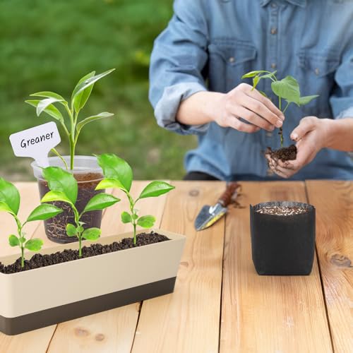 GREANER 100 PCS Nursery Bags, 6.3x5.7 Inch Biodegradable Seed Starter Pots, Plant Grow Bags for Plant, Tree, Flower, Seedling, Vegetables (Black) - Image 5