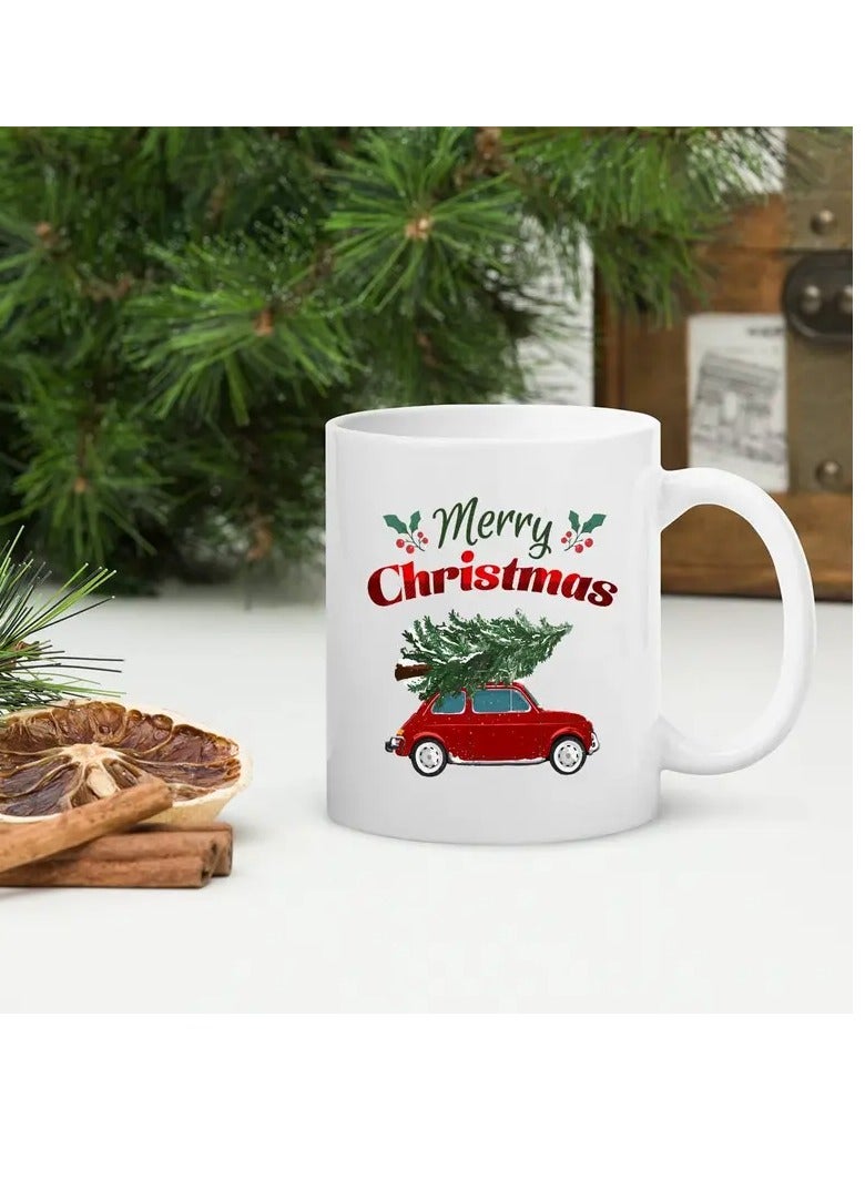 RYN Merry Christmas 11oz Ceramic Coffee Mug - Insulated, Reusable with Handle - Perfect Gift for Friends, Family, Coworkers - Festive Xmas Designs - Image 1