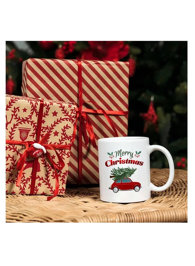 RYN Merry Christmas 11oz Ceramic Coffee Mug - Insulated, Reusable with Handle - Perfect Gift for Friends, Family, Coworkers - Festive Xmas Designs - Image 2