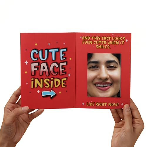 Oye Happy - Cute Person Mirror Card - Romantic Greeting Card for Girlfriend, Wife, Husband, Boyfriend, Couples, Fiance - Best Gift for Spouse - Funny Card for Birthday, Anniversary - Image 1