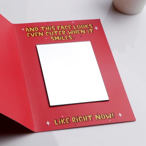 Oye Happy - Cute Person Mirror Card - Romantic Greeting Card for Girlfriend, Wife, Husband, Boyfriend, Couples, Fiance - Best Gift for Spouse - Funny Card for Birthday, Anniversary - Image 3