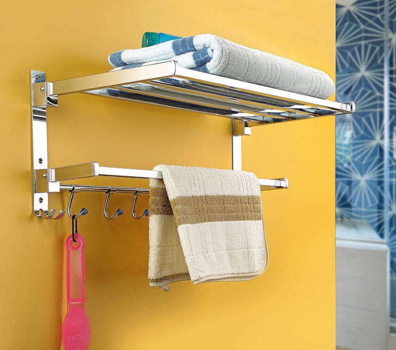 iSTAR Stainless Steel 24 Inch Long Heavy Double Folding Towel Rack for Bathroom/Towel Stand/Hanger/Rod/Towel Stand/Bathroom Accessories - Image 1