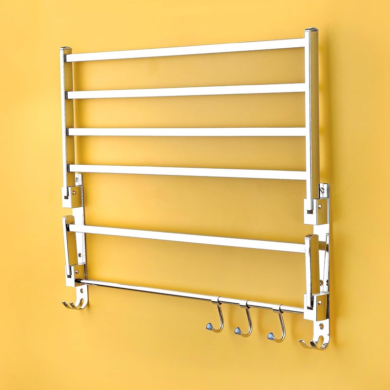 iSTAR Stainless Steel 24 Inch Long Heavy Double Folding Towel Rack for Bathroom/Towel Stand/Hanger/Rod/Towel Stand/Bathroom Accessories - Image 4