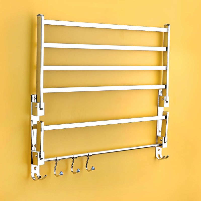 iSTAR Stainless Steel 24 Inch Long Heavy Double Folding Towel Rack for Bathroom/Towel Stand/Hanger/Rod/Towel Stand/Bathroom Accessories - Image 3