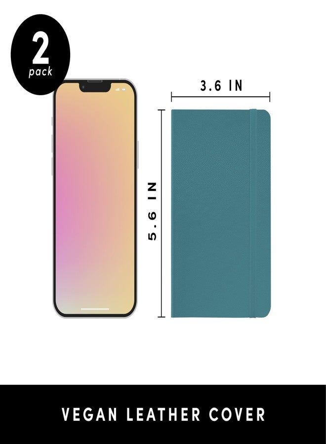 PAPERAGE Lined Pocket Journal Notebook, 1 Pack, (Turquoise), 160 Pages, Small, 3.6 inches x 5.6 inches - 100 GSM Thick Paper, Hardcover - Image 2