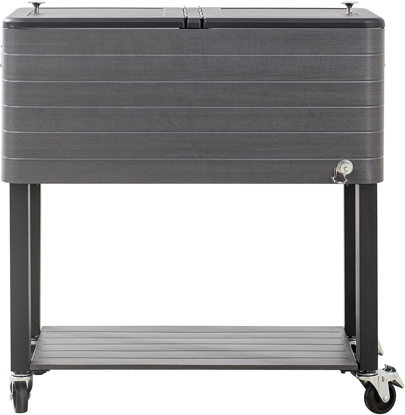 Sunjoy Sunjoy Cooler Gray Wood Grain Finish 80 Quart20 Gallon Capacity - Image 3