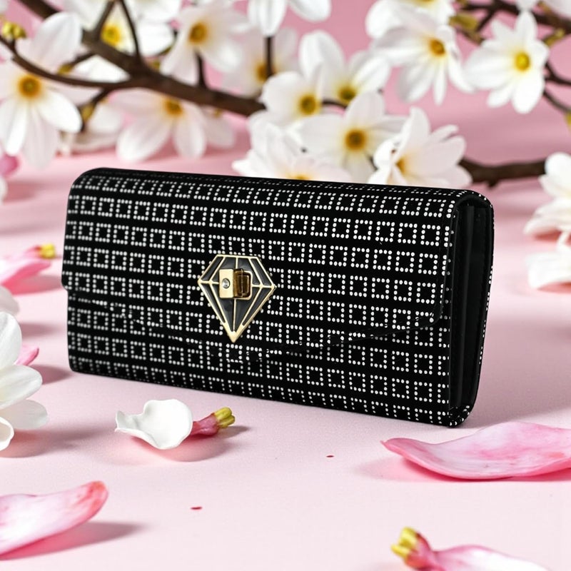 ALSU Women's Wallet Clutch Purse | 4 card pocket| twist lock closure| phone pocket - Image 5