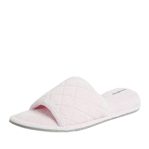 Dearfoams Women's Beatrice Side Gore Slide Slipper, Fresh Pink, Medium - Image 1