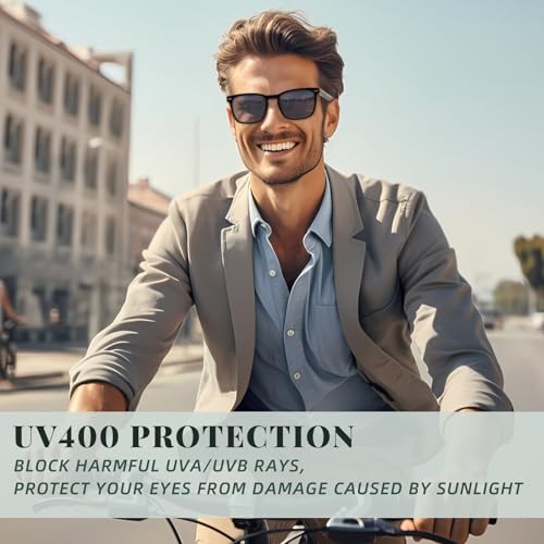 DEHOTRE Progressive Multifocal Reading Sunglasses Men No Line Bifocal Sun Readers with Core Wire Zero Top Spring Hinge UV400 Black 2.50 - Image 4