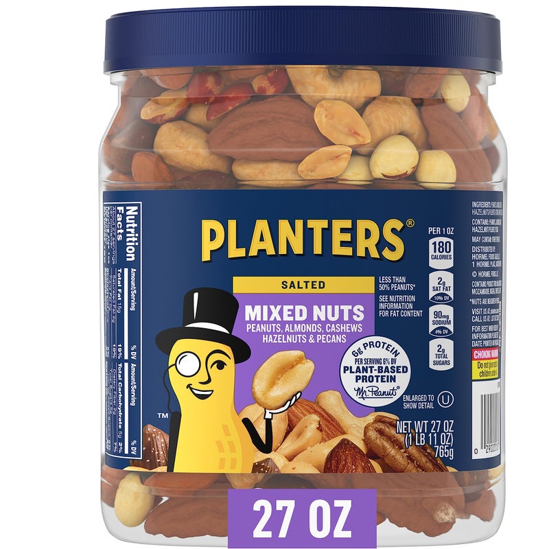 PLANTERS Mixed Nuts Salted 27 oz Resealable Jar Salted Nuts with Less than 50 Peanuts Nuts are Measured by Weight Almonds Cashews Hazelnuts Pecans Kosher - Image 2