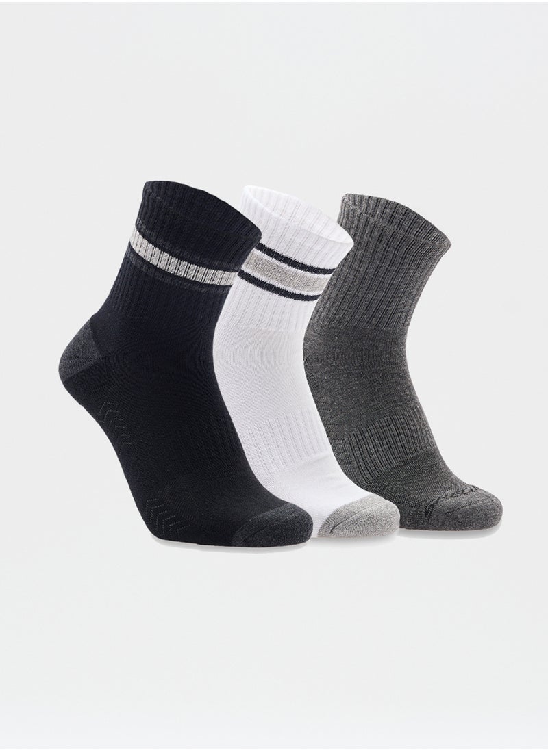 SKECHERS 3 Pack Terry Hi Qtr Crew Socks  - Image 1
