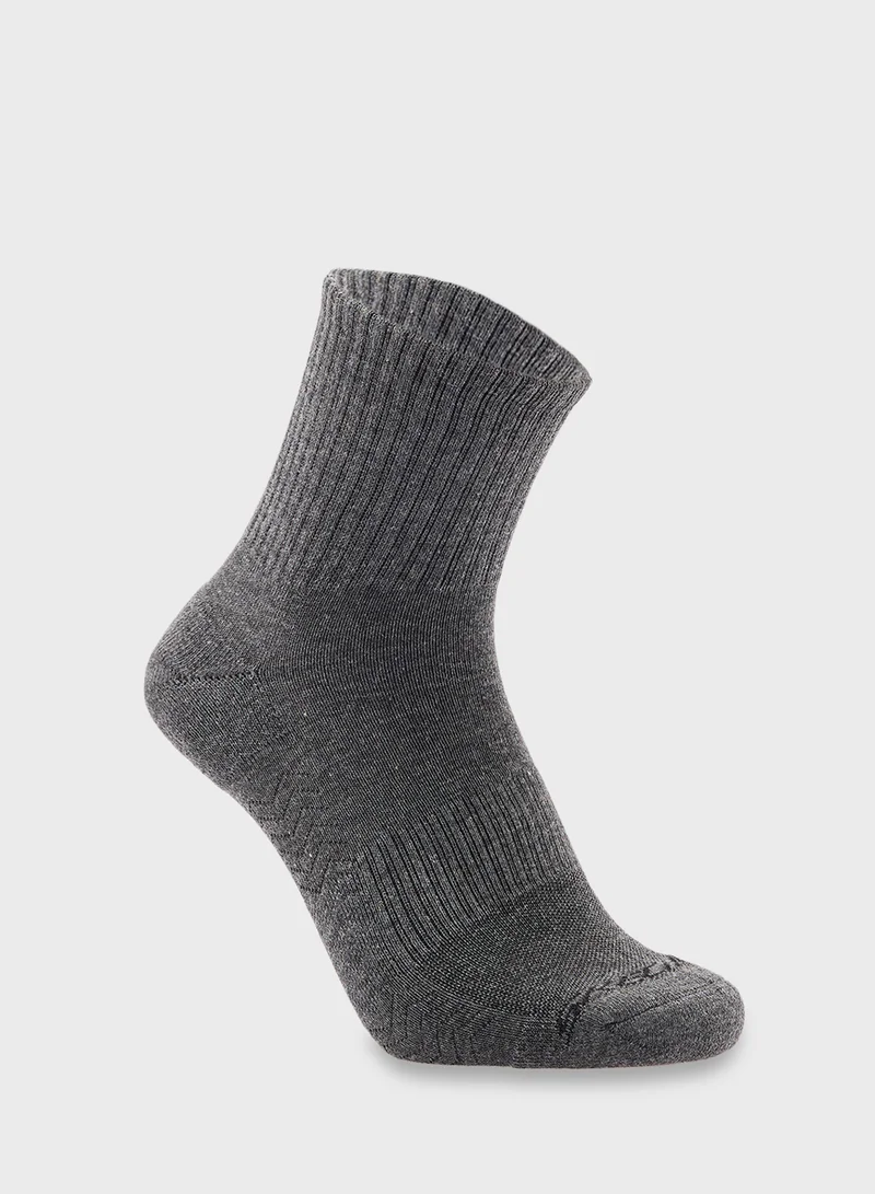 SKECHERS 3 Pack Terry Hi Qtr Crew Socks