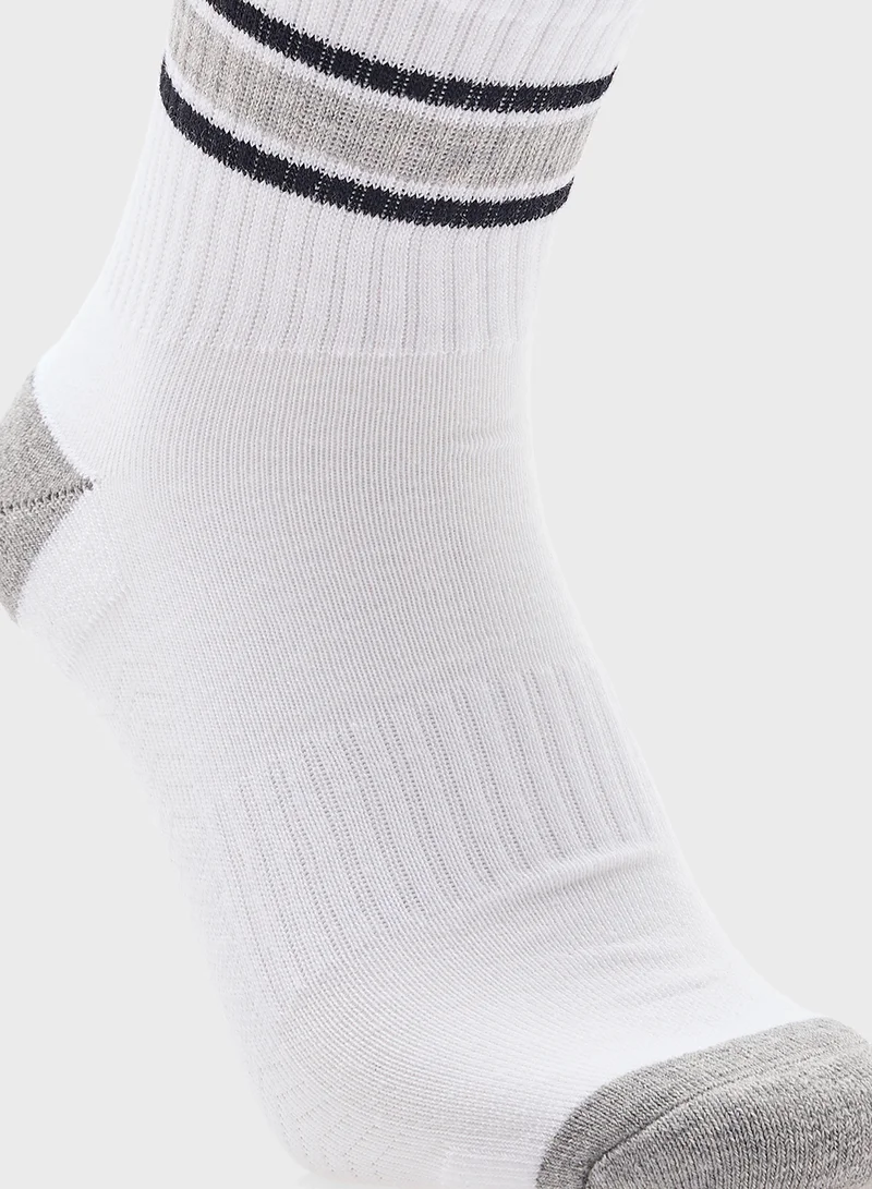 SKECHERS 3 Pack Terry Hi Qtr Crew Socks