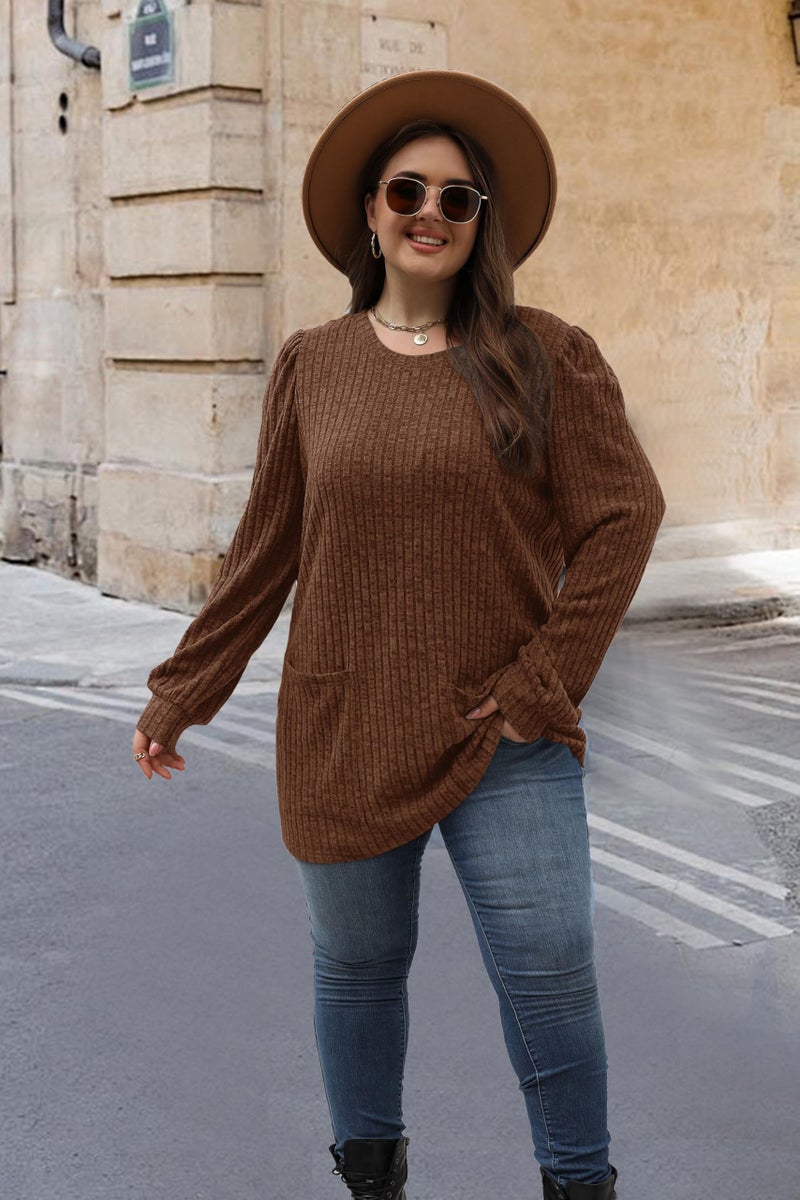 OFEEFAN Brown Tunic Tops for Women Long Sleeve Tunics to Wear with Leggings Fall Sweaters Brown M - Image 1
