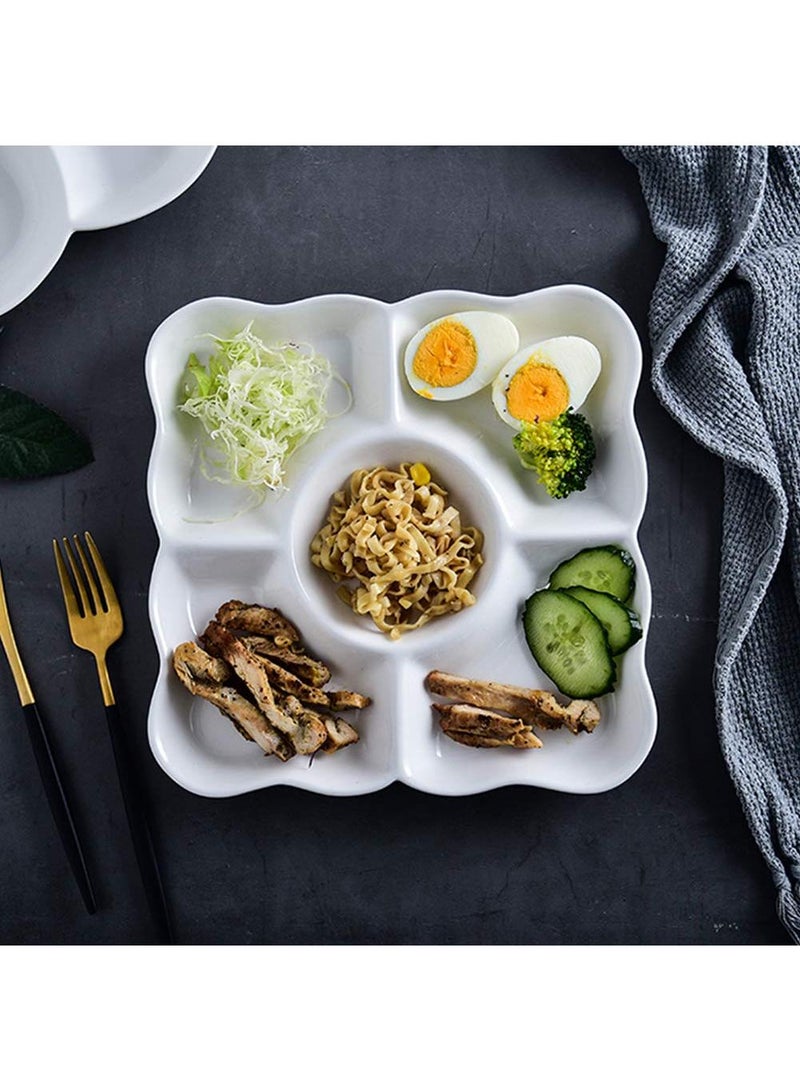 Sweet seven طقم صينية تقديم مقسمة من البلاستيك الأبيض 3 قطع - مثالي للمقبلات، الحلوى، الوجبات الخفيفة، السلطة، الحلويات، والمكسرات - مثالي للزفاف، الحفلات - Image 3