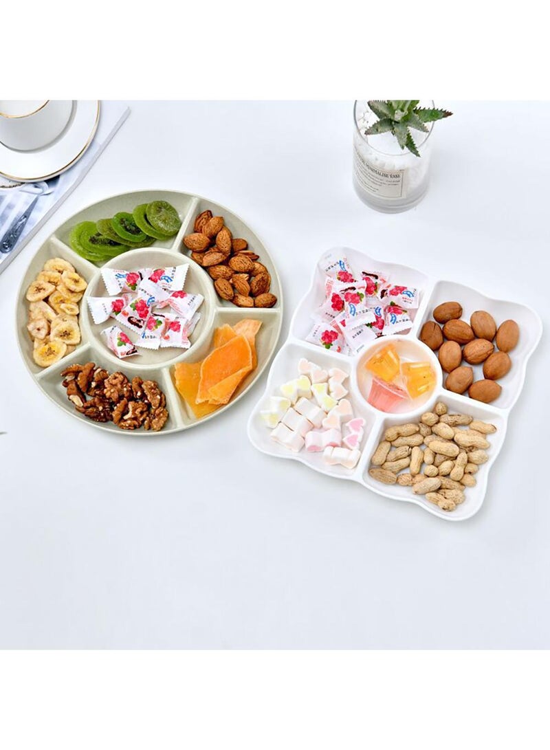 Sweet seven طقم صينية تقديم مقسمة من البلاستيك الأبيض 3 قطع - مثالي للمقبلات، الحلوى، الوجبات الخفيفة، السلطة، الحلويات، والمكسرات - مثالي للزفاف، الحفلات - Image 5