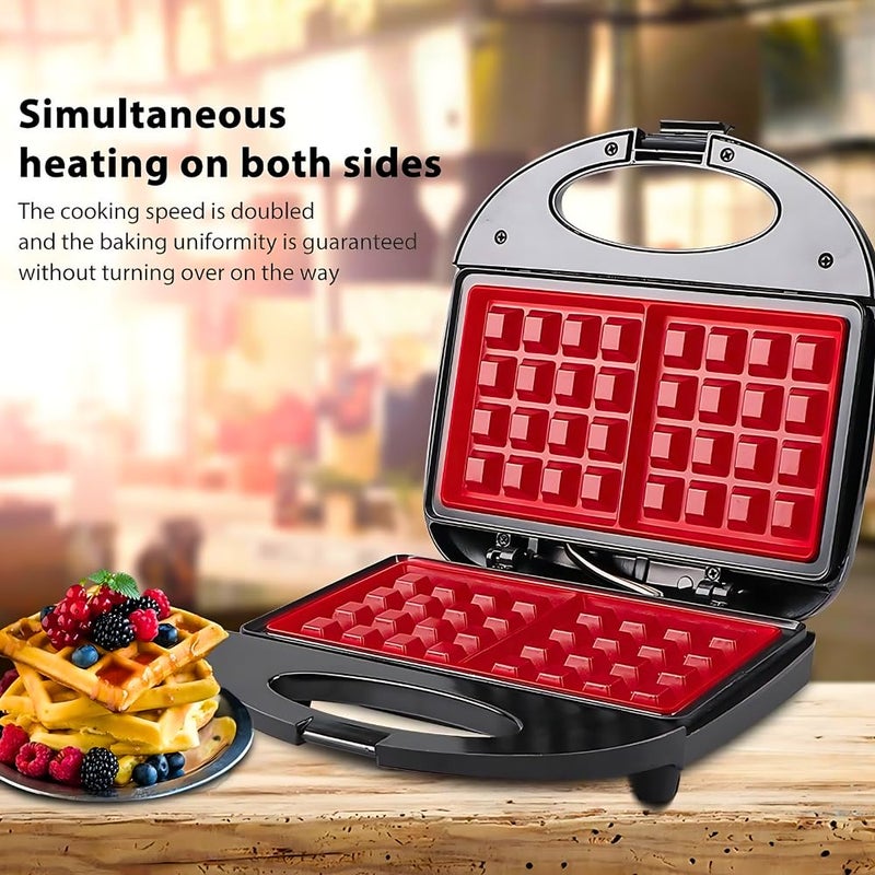 Delavala Belgian Mini Waffle Maker with Shade Control Makes 2 at Once CoolTouch Handle ReadytoCook Indicator Overheat Safety Protection NonStick Plates - Image 5