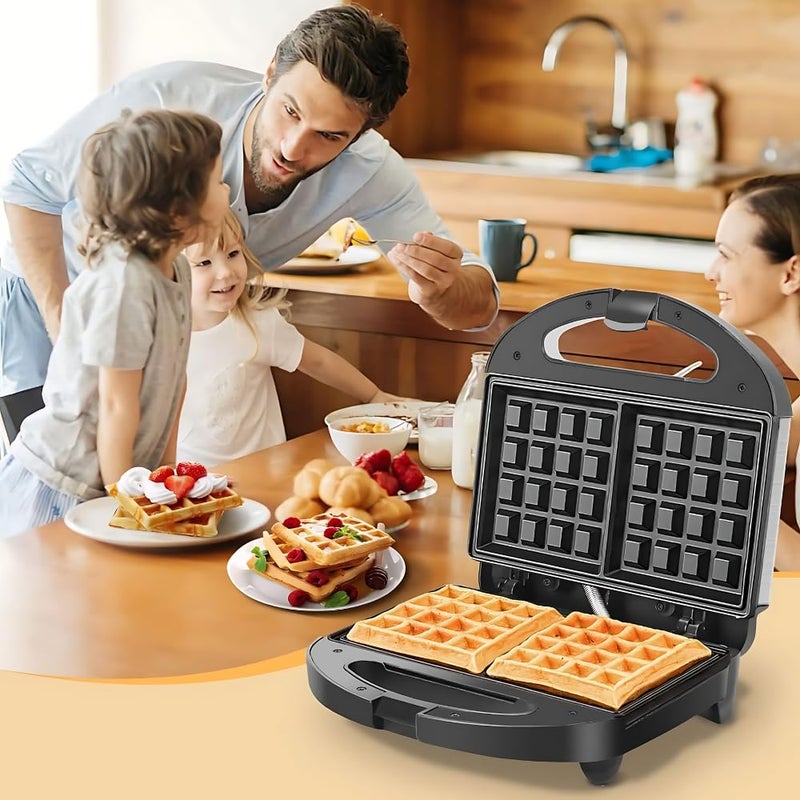 Delavala Belgian Mini Waffle Maker with Shade Control Makes 2 at Once CoolTouch Handle ReadytoCook Indicator Overheat Safety Protection NonStick Plates - Image 4