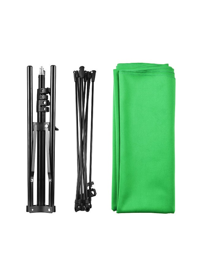 Generic 2x1.5m/ 6.5x4.9ft Green Screen Backdrop Photography Background with Adjustable Tripod Cross-Shaped Stand for Streaming Gaming Studio Photography  - Image 4