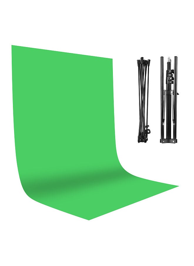 Generic 2x1.5m/ 6.5x4.9ft Green Screen Backdrop Photography Background with Adjustable Tripod Cross-Shaped Stand for Streaming Gaming Studio Photography  - Image 3