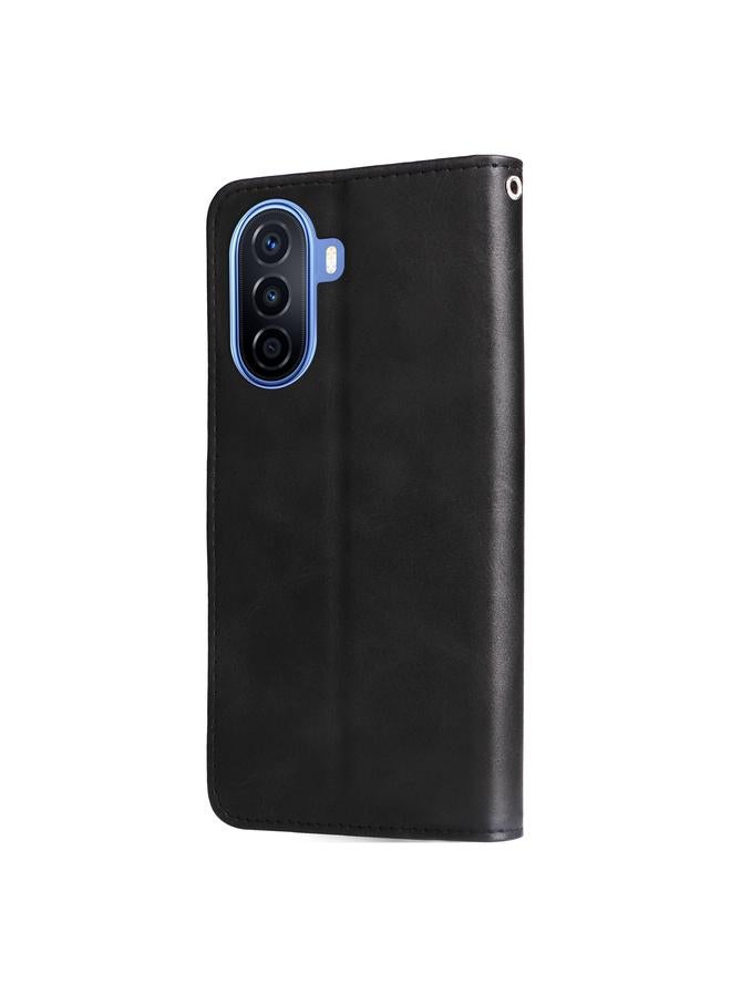 Zaboon Case For Huawei nova Y70 / Y70 Plus/ Enjoy 50 Calf Texture Zipper Leather Phone Case - Image 3